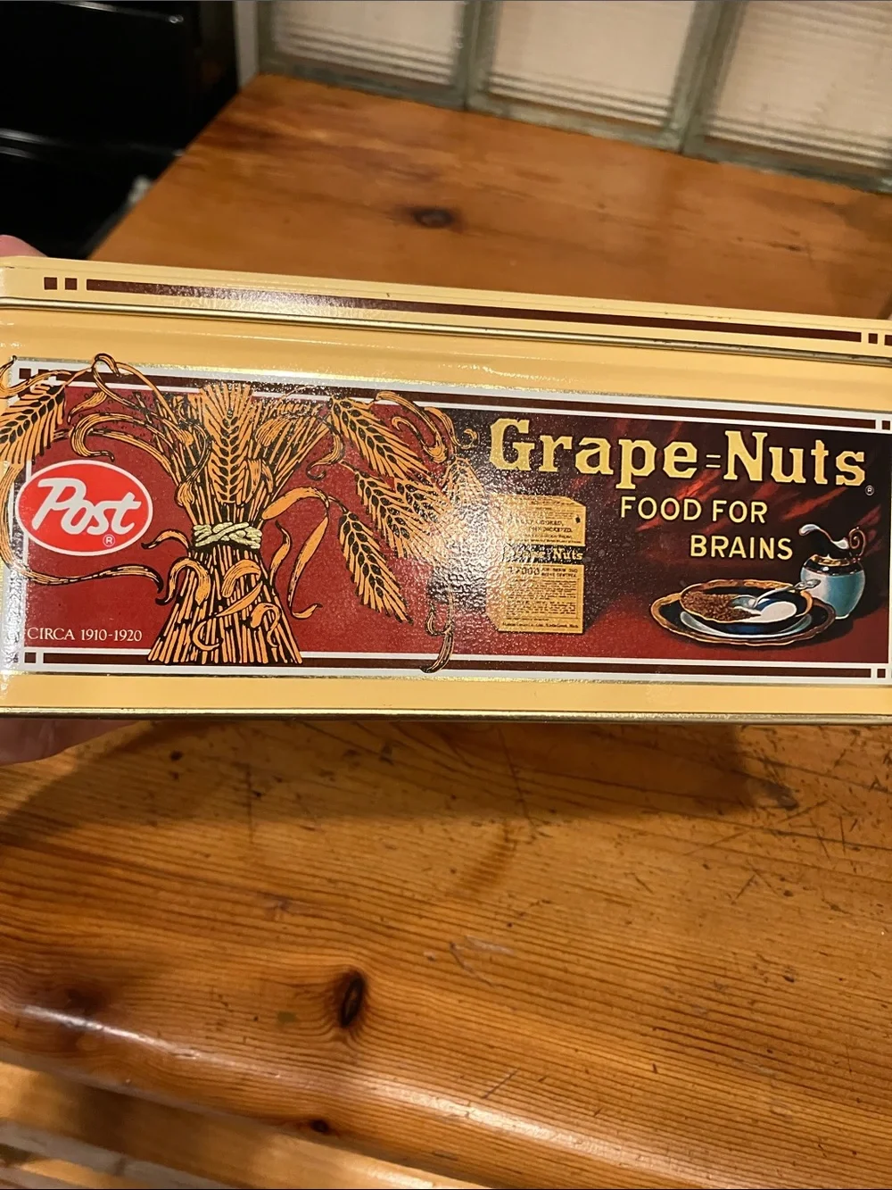 Grape-Nuts Yellow Decorative Storage Tin by Post